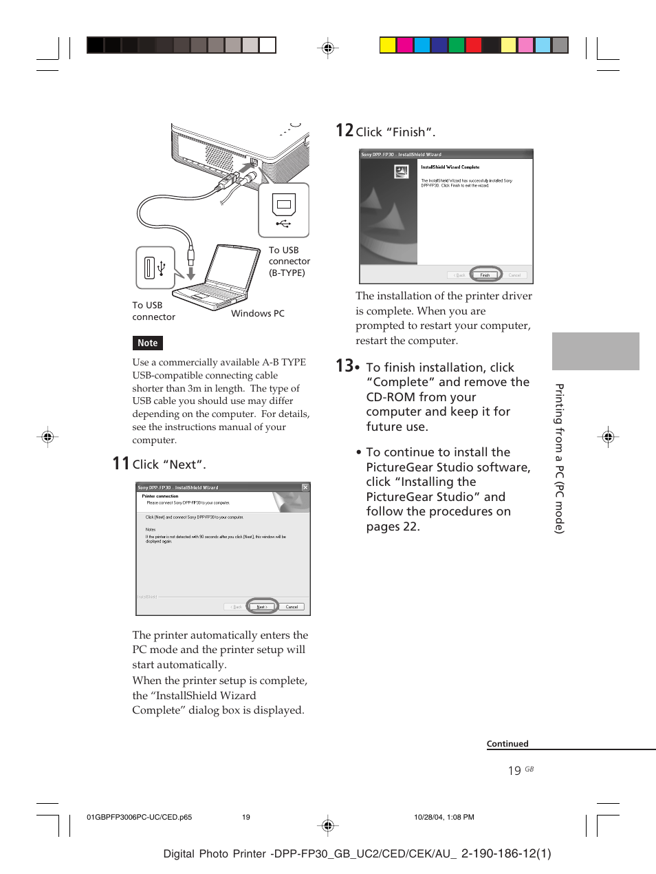 Computer, Usb connector | Sony DPP-FP30 User Manual | Page 19 / 52