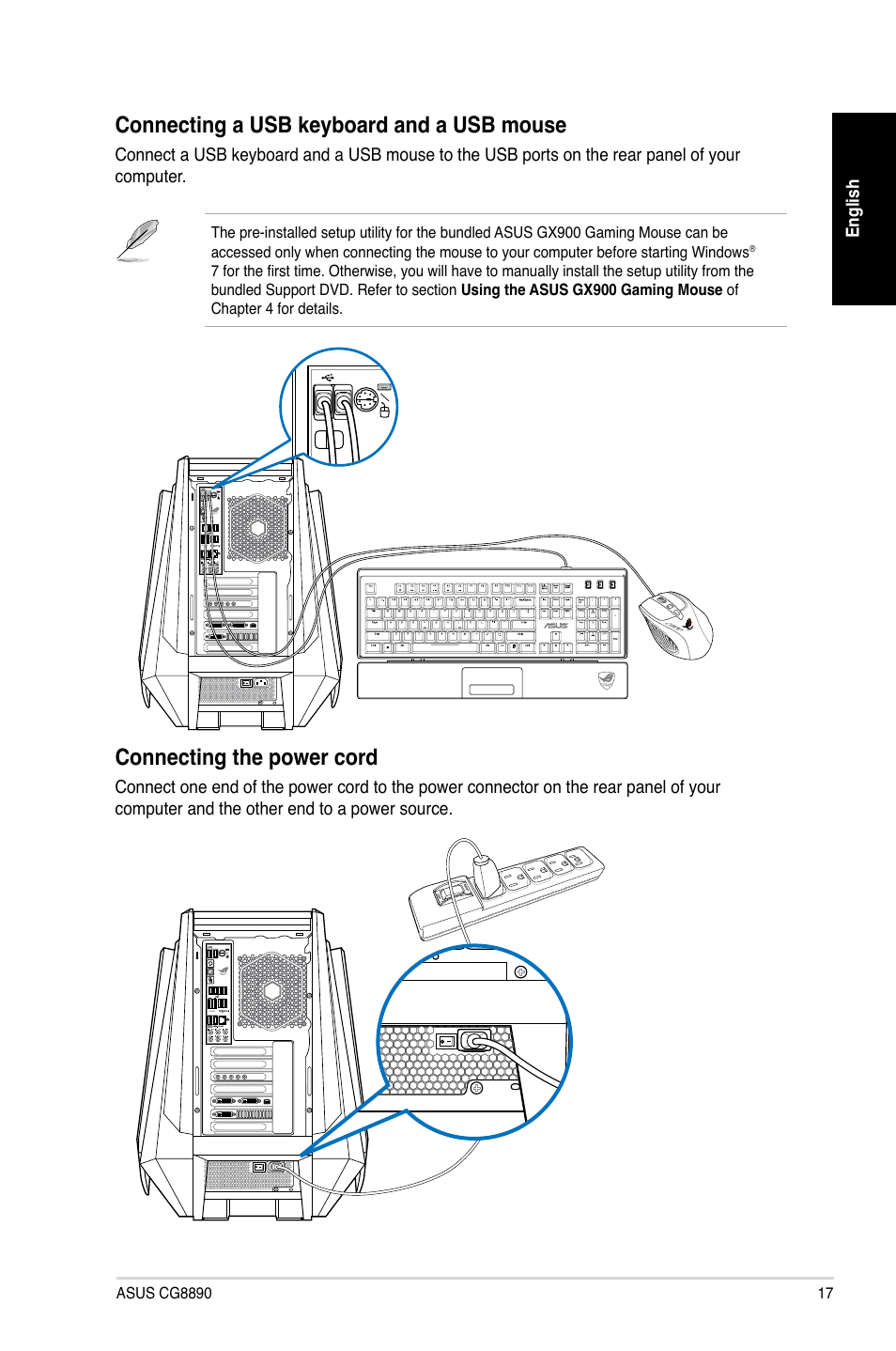 Connecting.the.power.cord | Asus CG8890 User Manual | Page 19 / 442