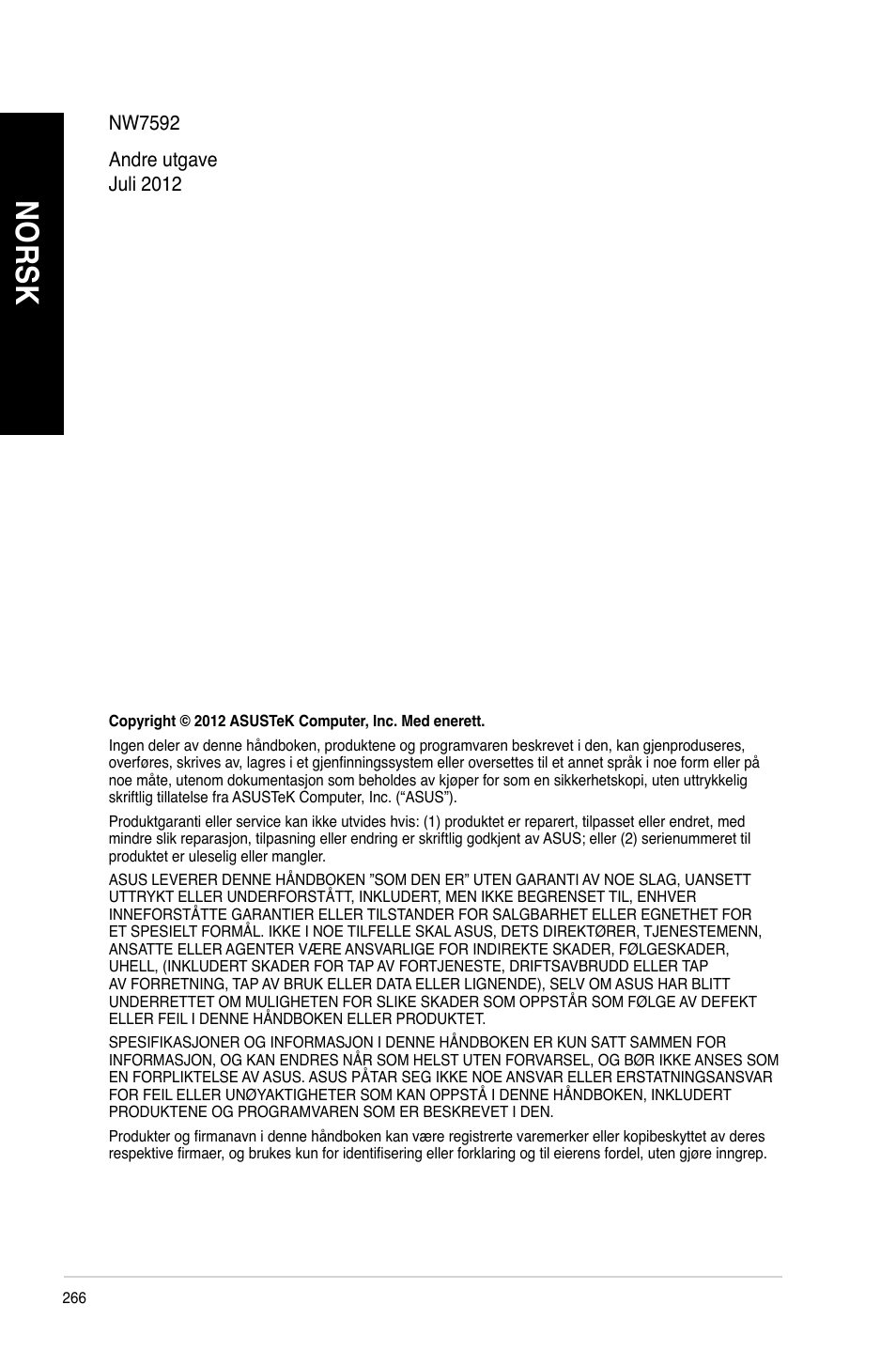 No rs k no rs k no rs k no rs k | Asus CG8890 User Manual | Page 268 / 442