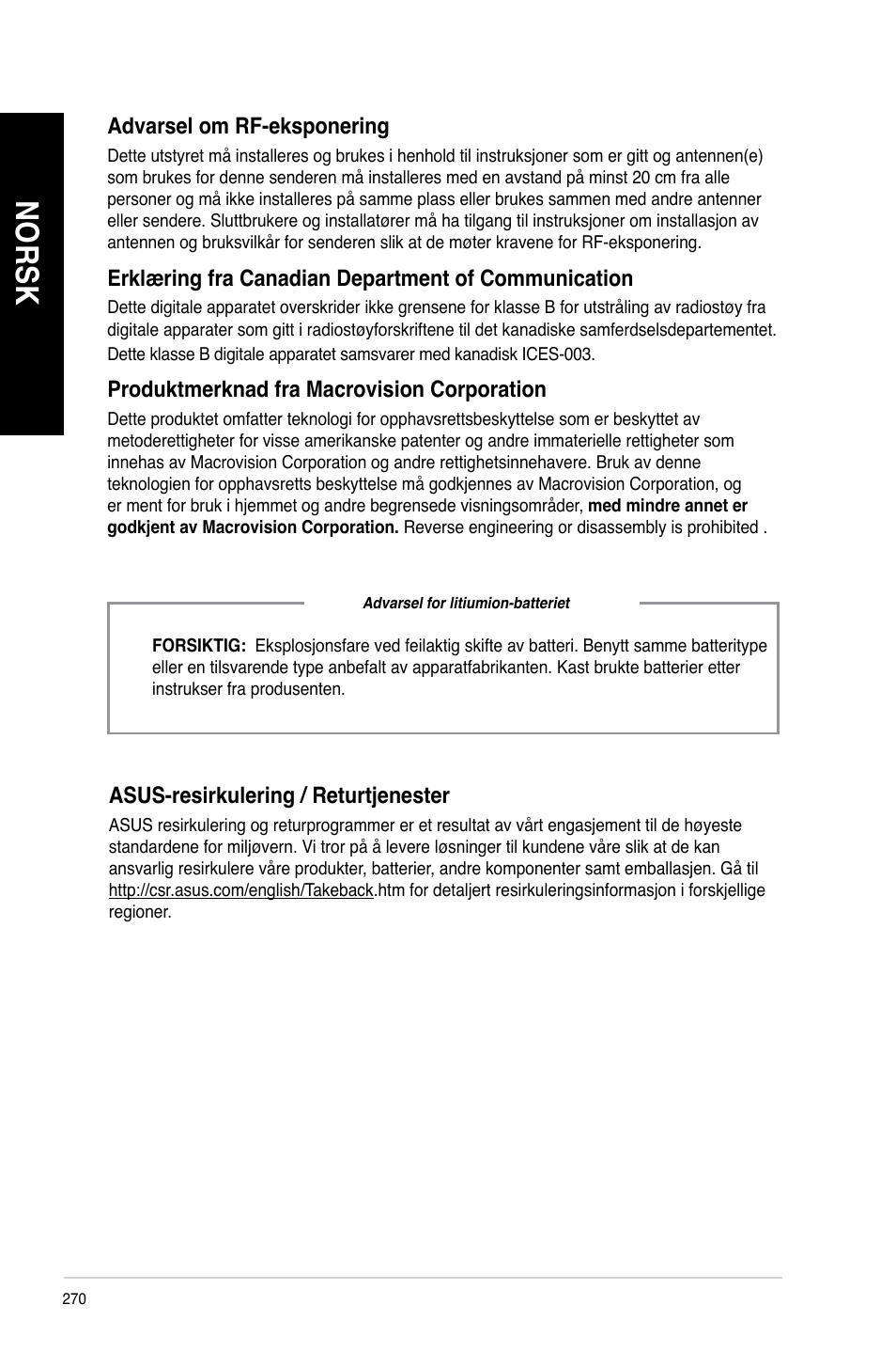 No rs k no rs k no rs k no rs k | Asus CG8890 User Manual | Page 272 / 442