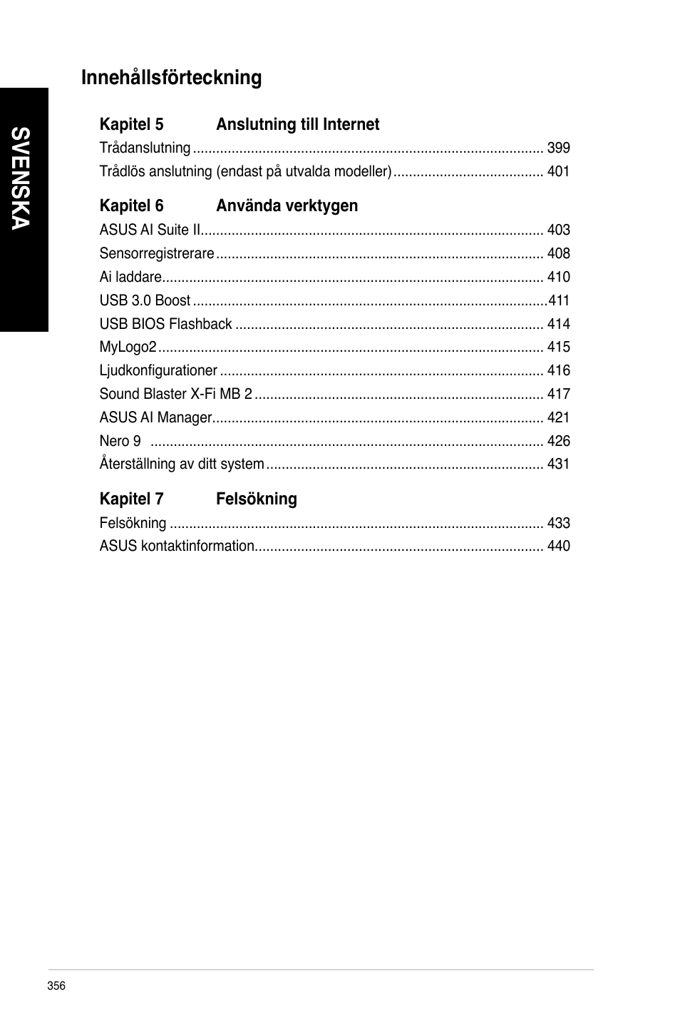 Svenska | Asus CG8890 User Manual | Page 358 / 442