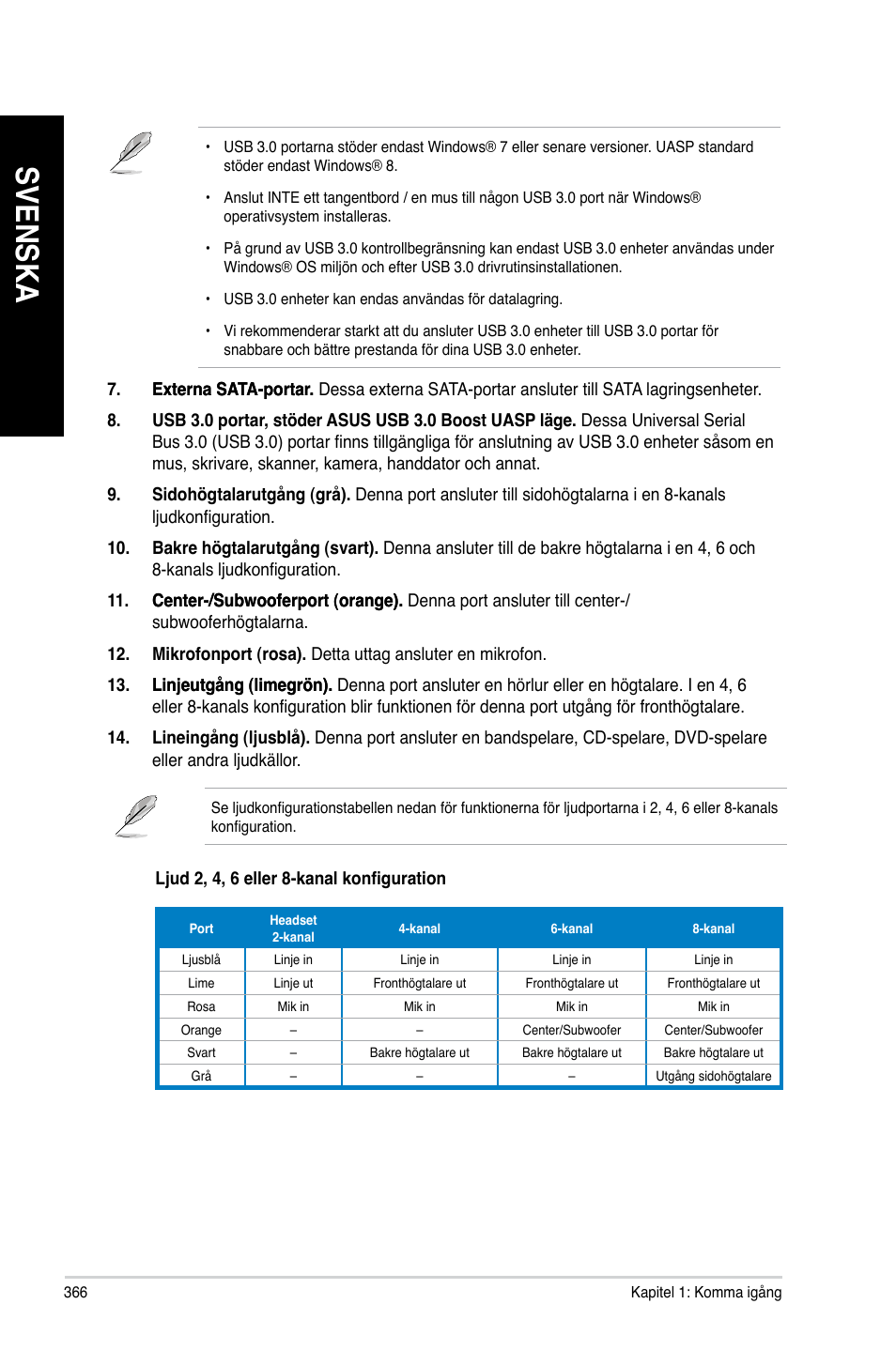 Svenska | Asus CG8890 User Manual | Page 368 / 442