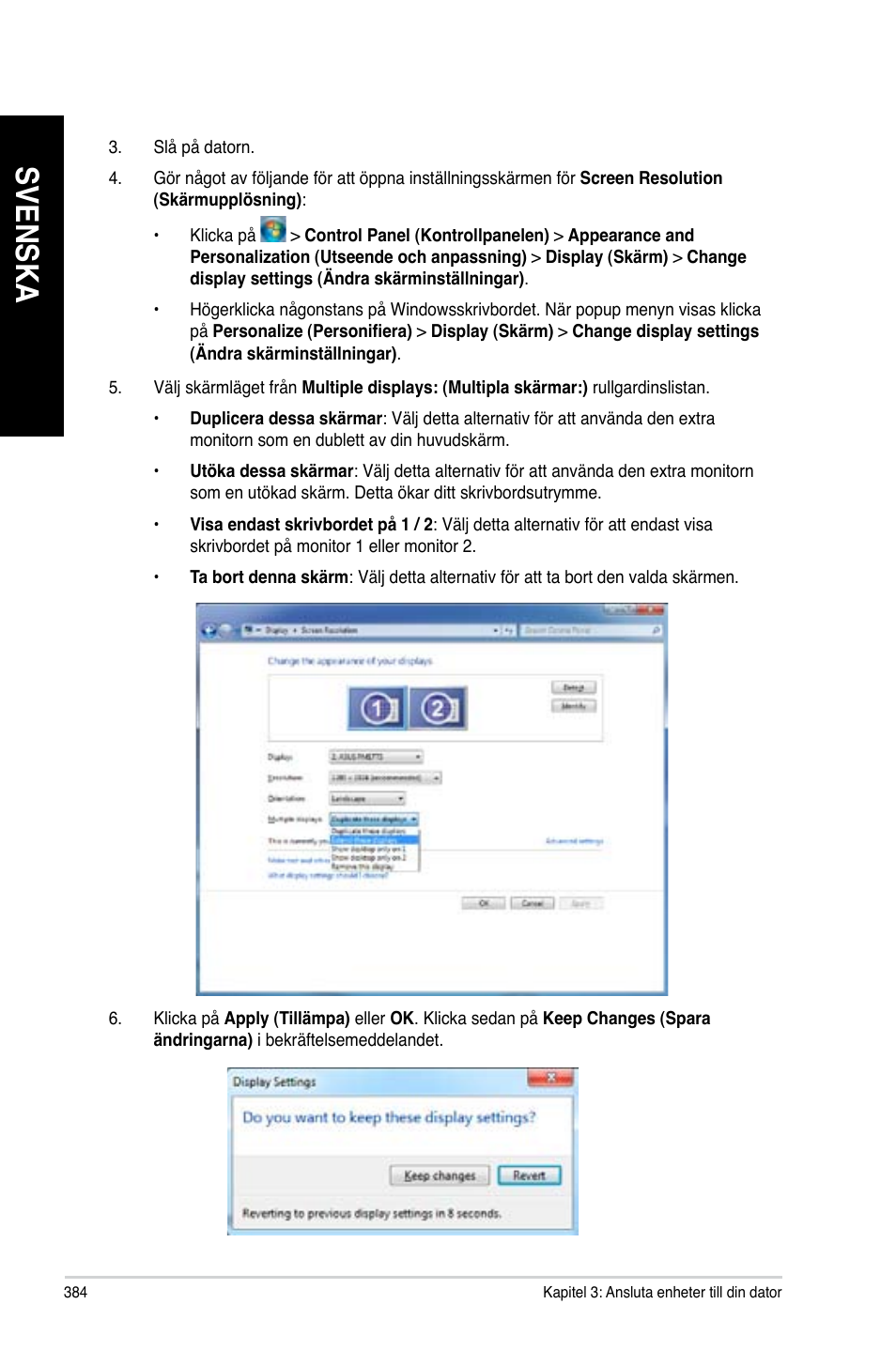 Svenska | Asus CG8890 User Manual | Page 386 / 442