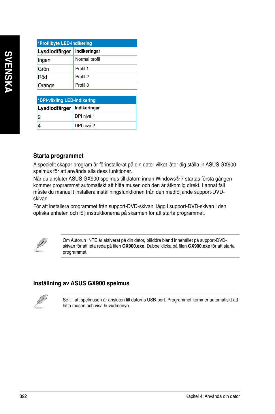 Svenska | Asus CG8890 User Manual | Page 394 / 442