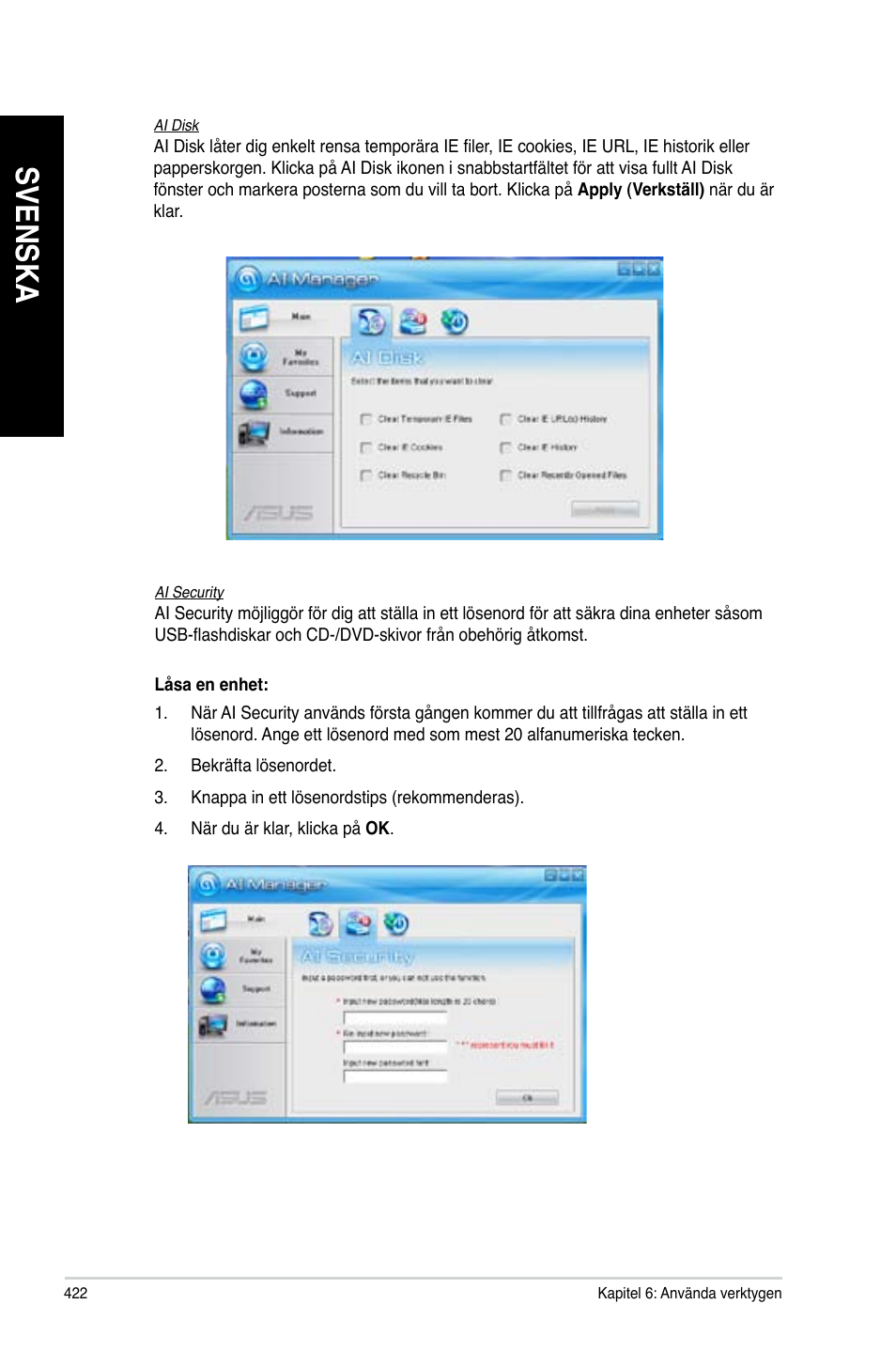 Svenska | Asus CG8890 User Manual | Page 424 / 442