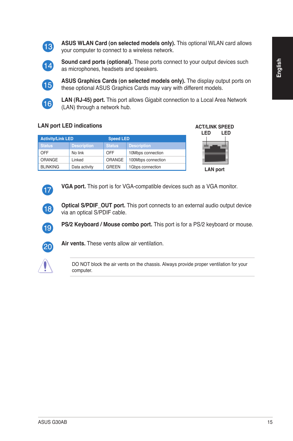 Asus G30AB User Manual | Page 15 / 84