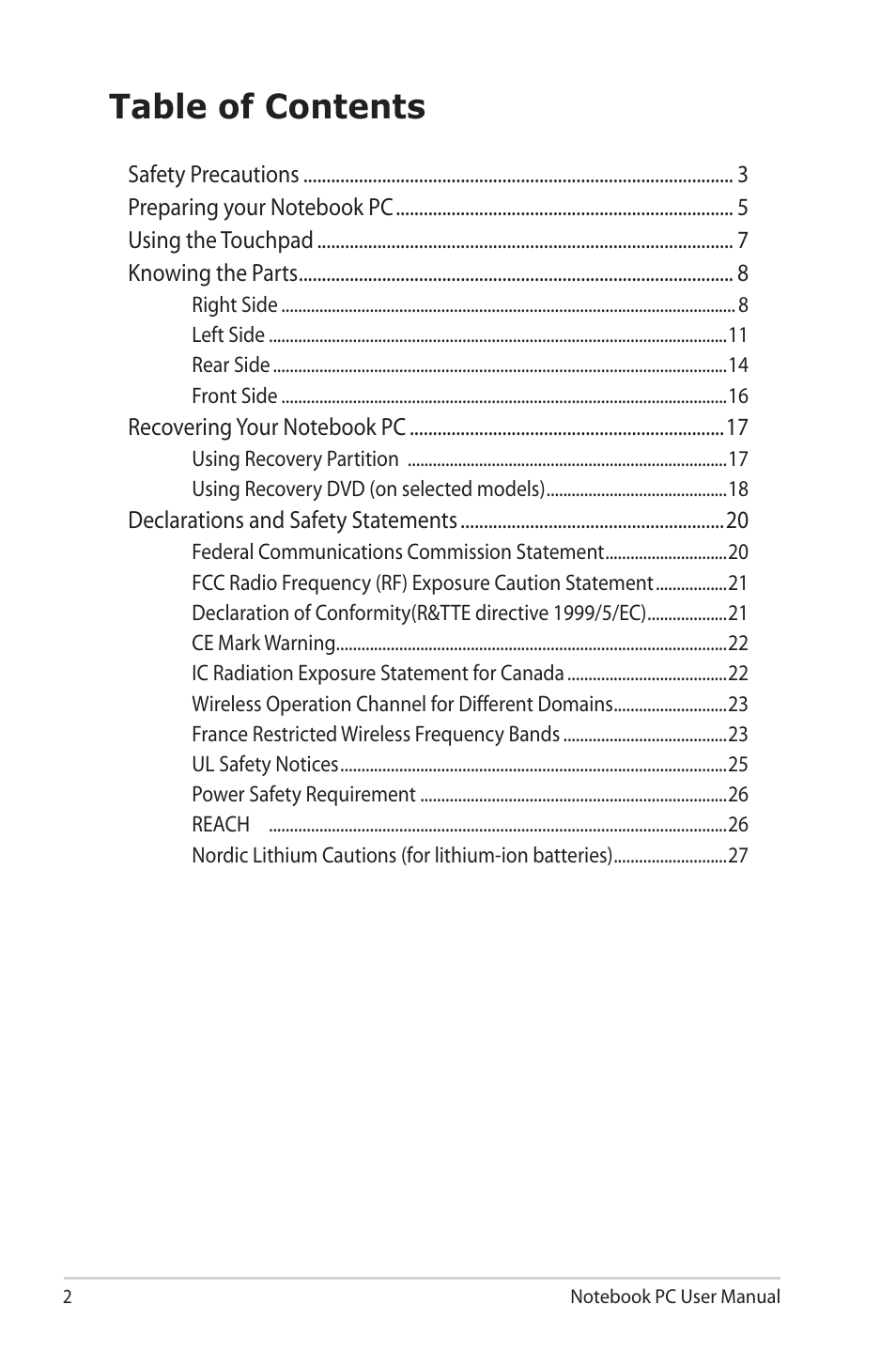 Asus G60VX User Manual | Page 2 / 30