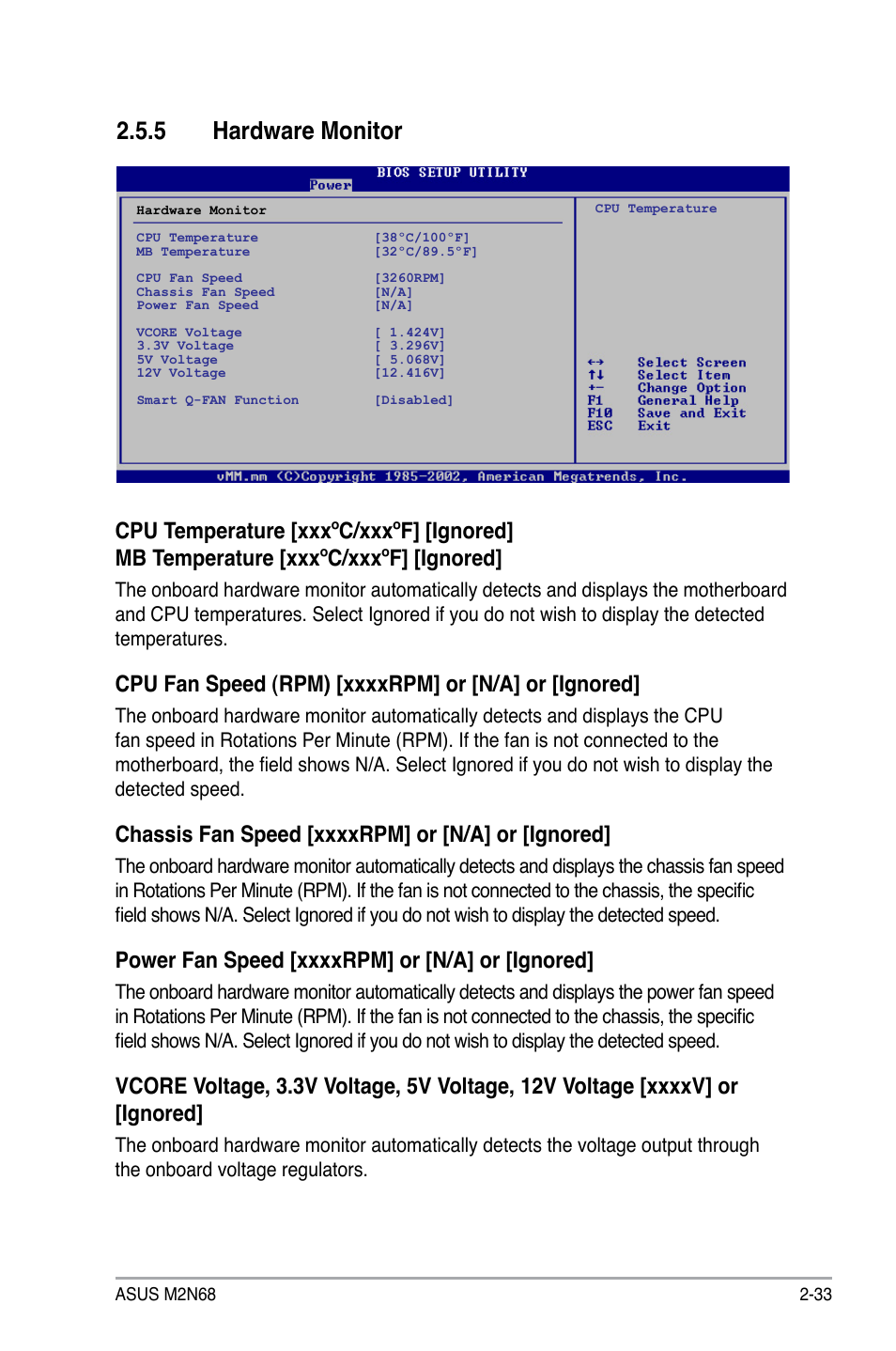 5 hardware monitor | Asus M2N68 User Manual | Page 77 / 104