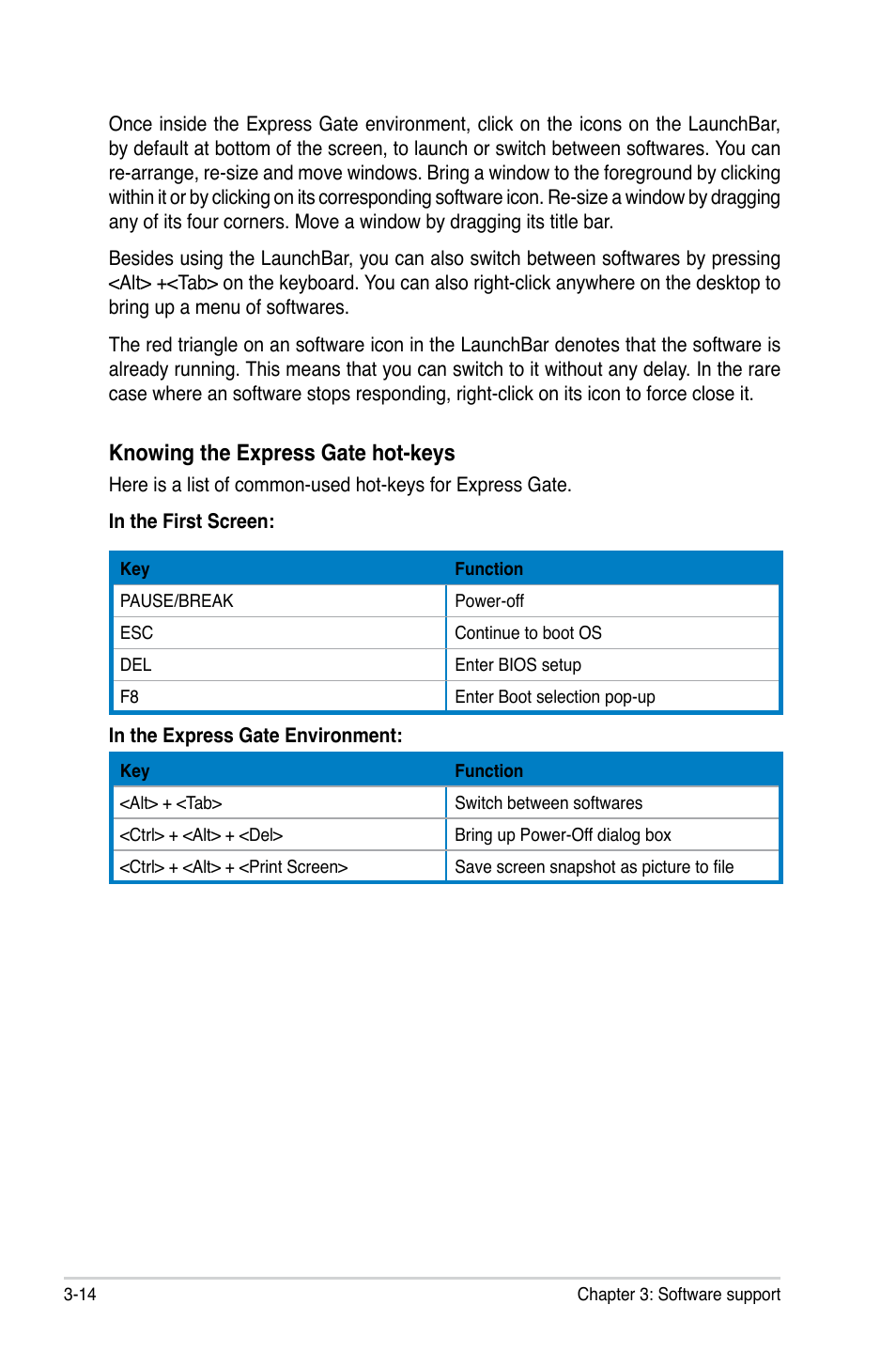 Knowing the express gate hot-keys | Asus M2N68 User Manual | Page 98 / 104