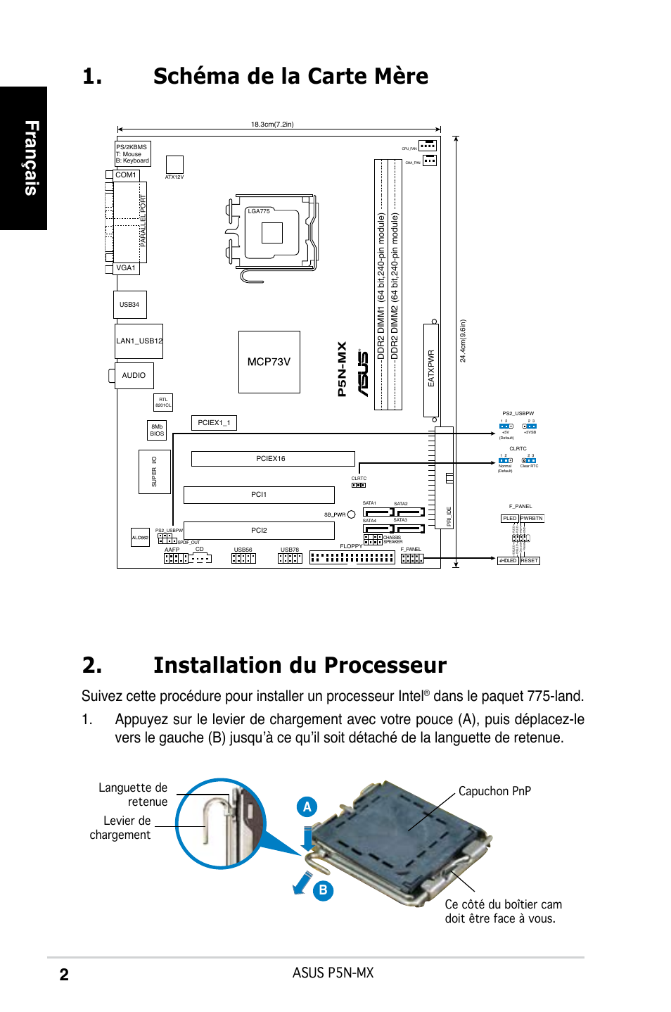 Français, Asus p5n-mx, Ab b | P5n-mx | Asus P5N-MX User Manual | Page 2 / 38