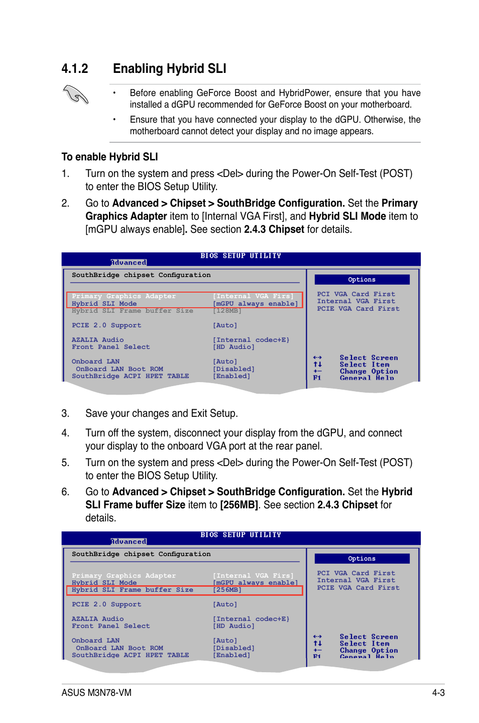 2 enabling hybrid sli | Asus M3N78-VM User Manual | Page 117 / 118