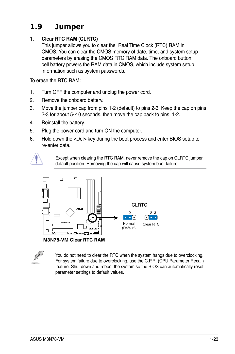 9 jumper | Asus M3N78-VM User Manual | Page 35 / 118