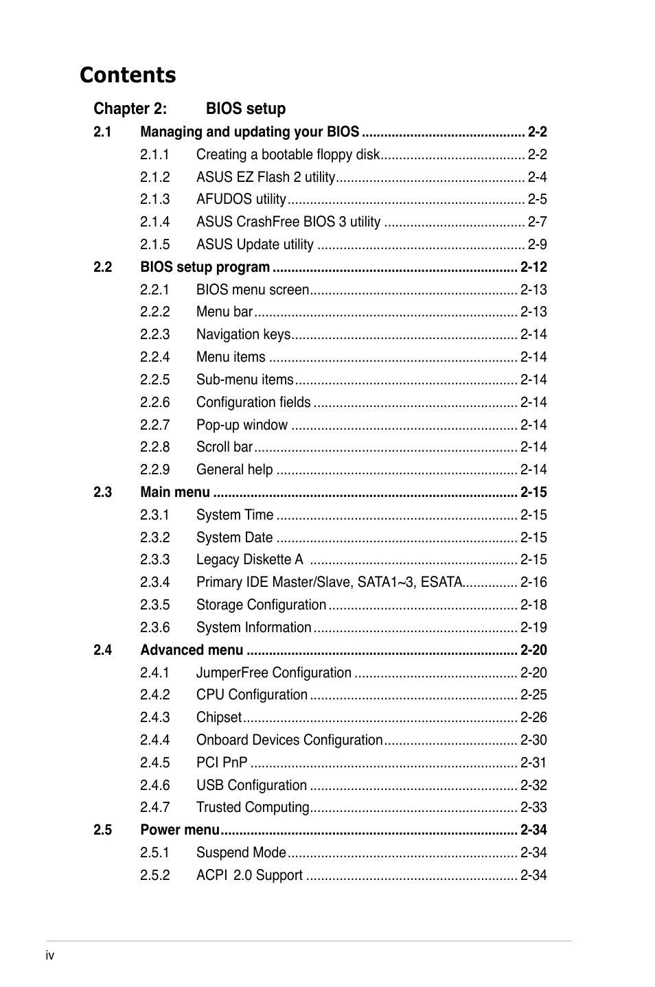 Asus M3N78-VM User Manual | Page 4 / 118