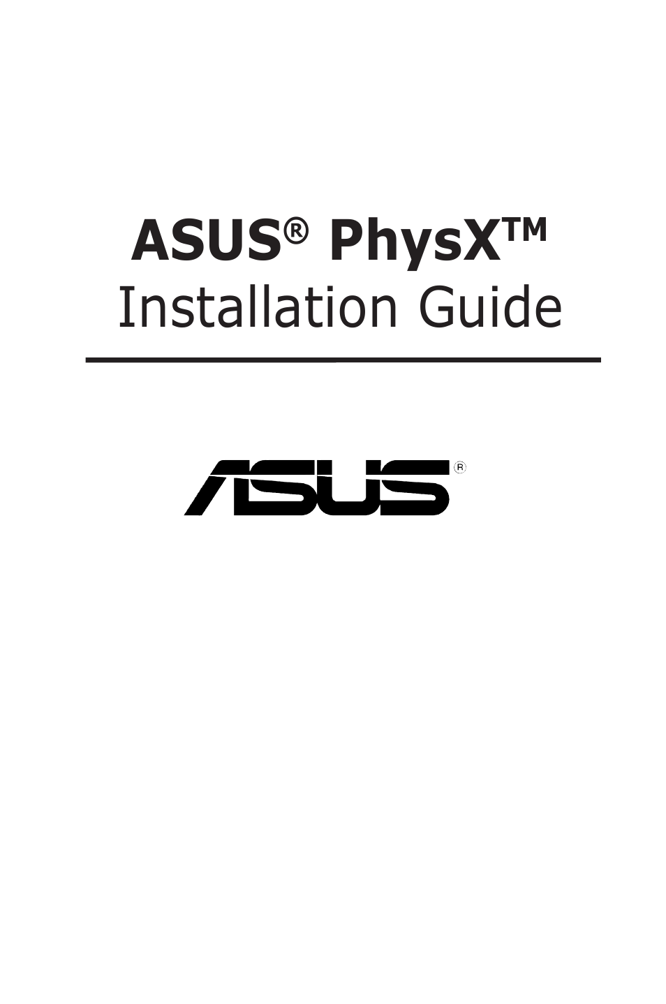 Asus PhysX P1 User Manual | 18 pages