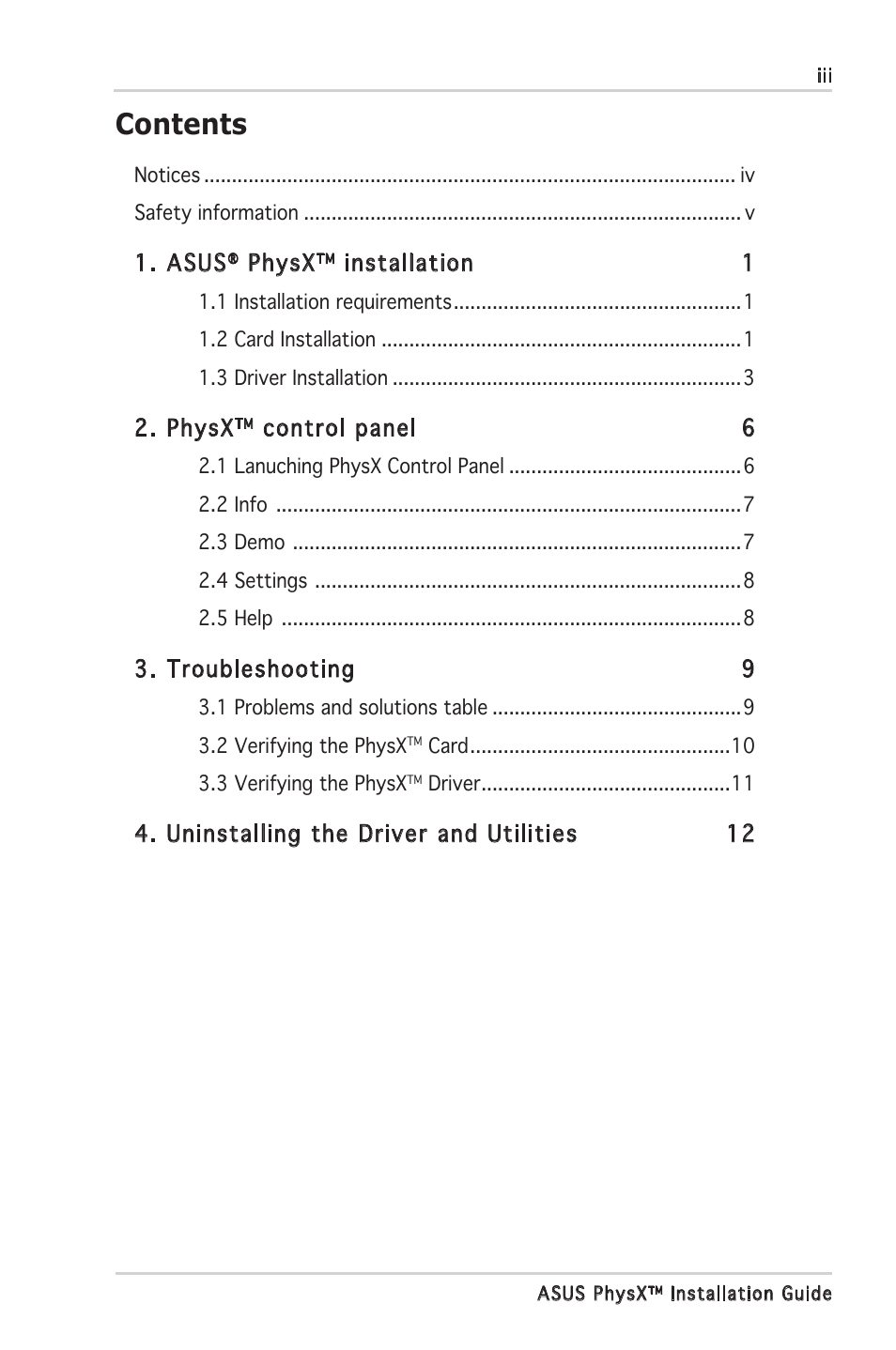 Asus PhysX P1 User Manual | Page 3 / 18