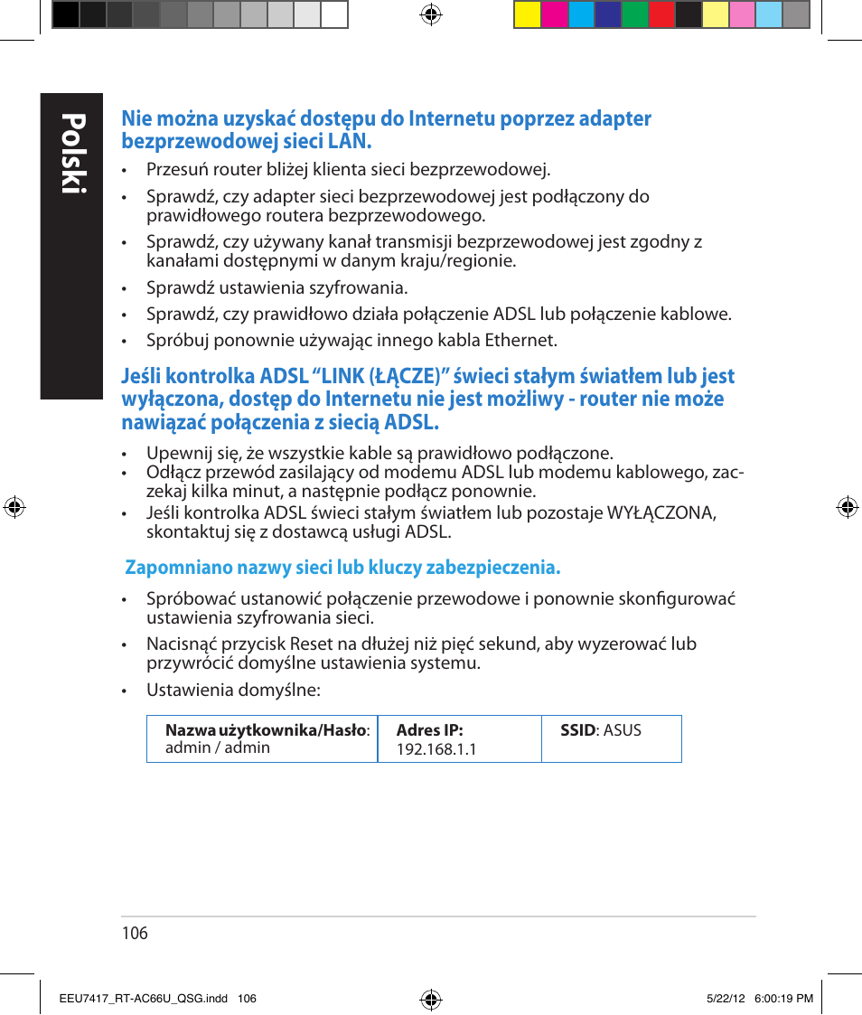 Polsk i | Asus RT-AC66U User Manual | Page 106 / 194