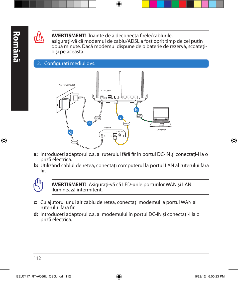 Română | Asus RT-AC66U User Manual | Page 112 / 194