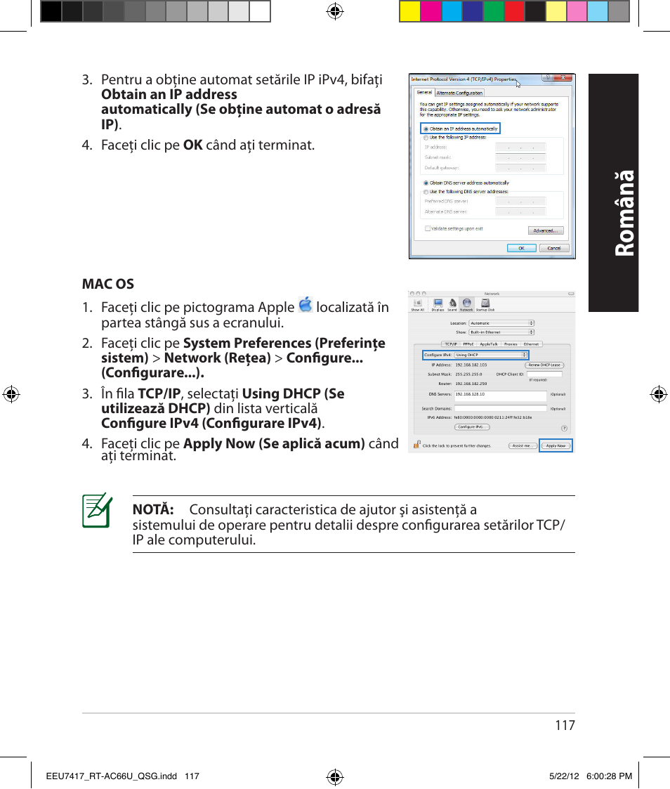 Română | Asus RT-AC66U User Manual | Page 117 / 194