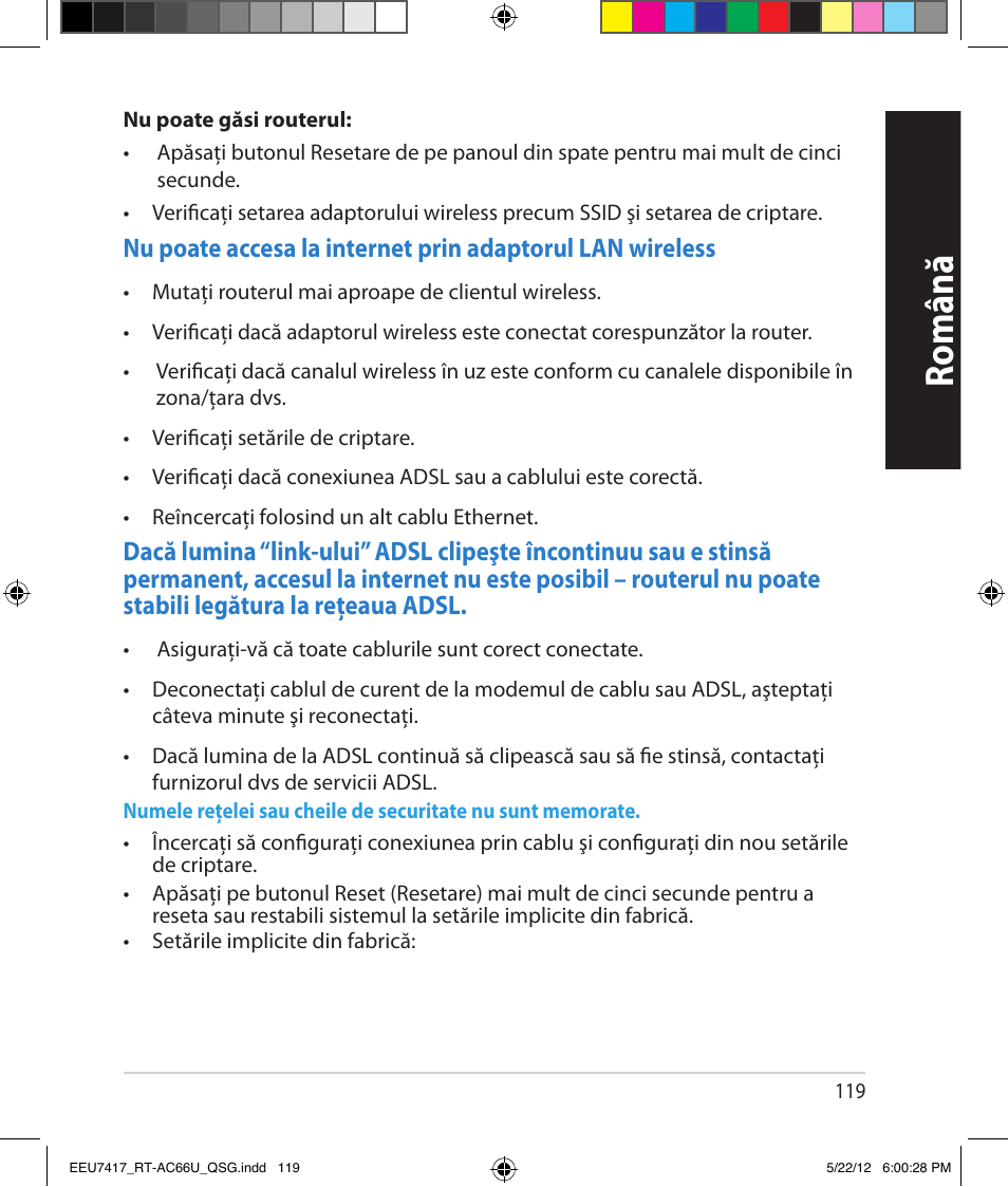 Română | Asus RT-AC66U User Manual | Page 119 / 194