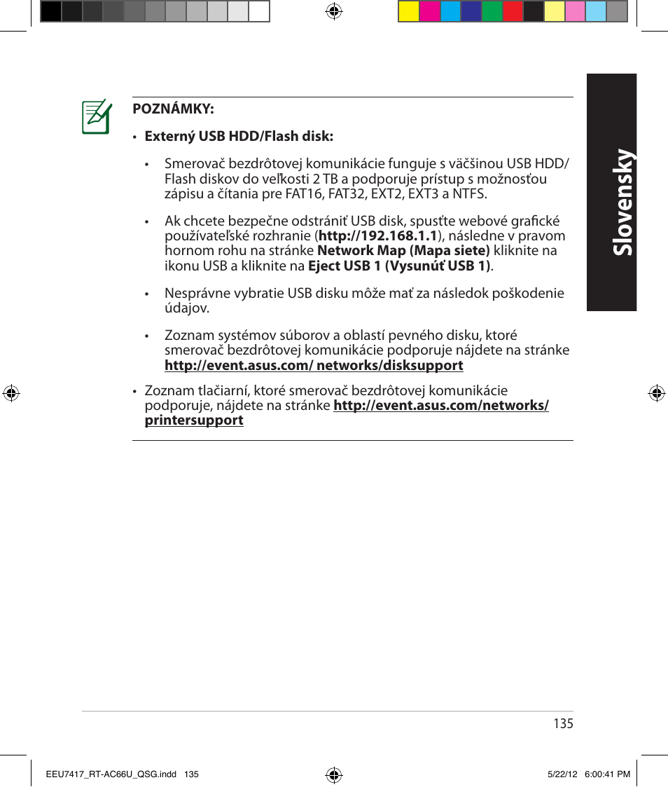 Slo vensk y | Asus RT-AC66U User Manual | Page 135 / 194