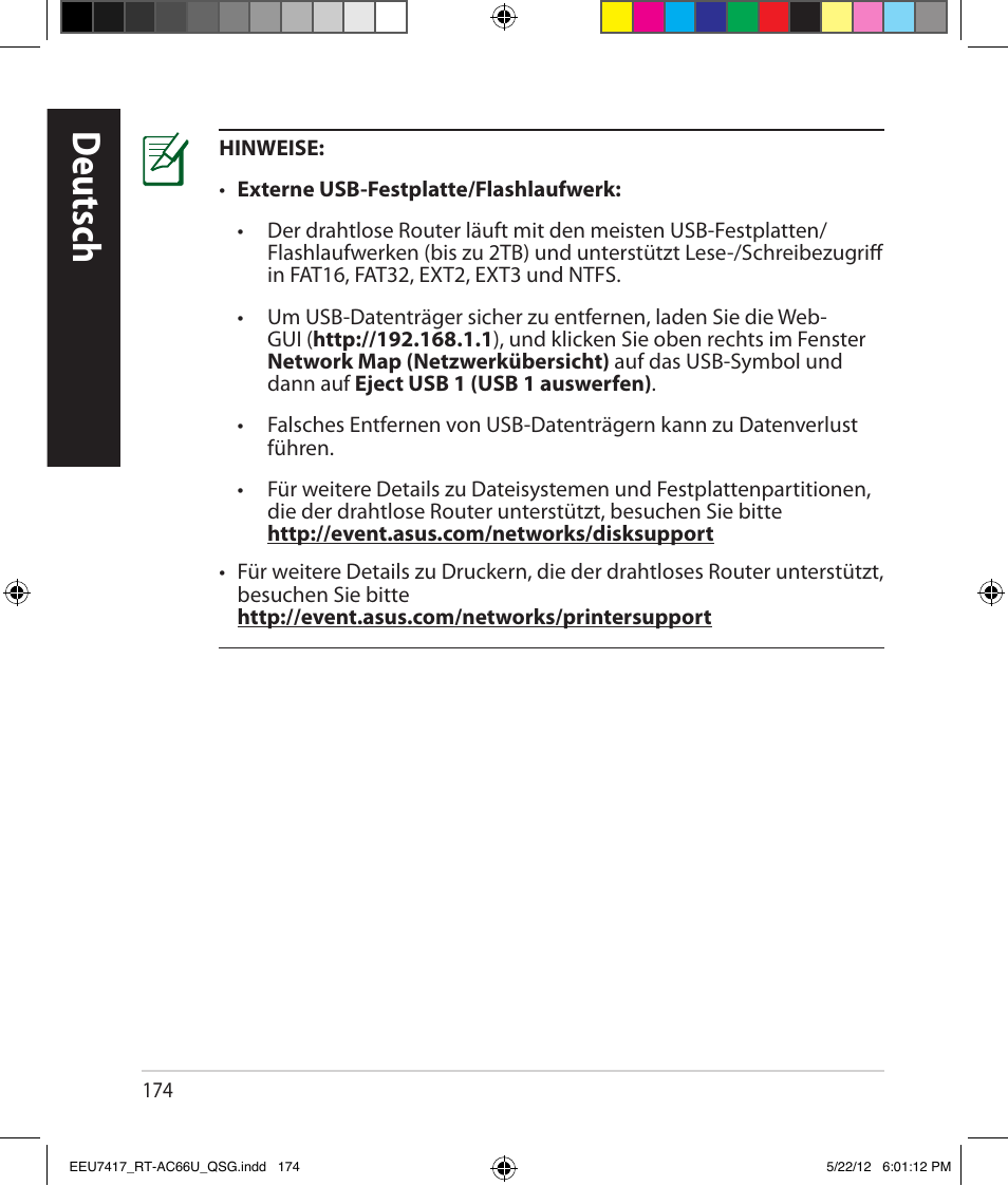 Deutsch | Asus RT-AC66U User Manual | Page 174 / 194