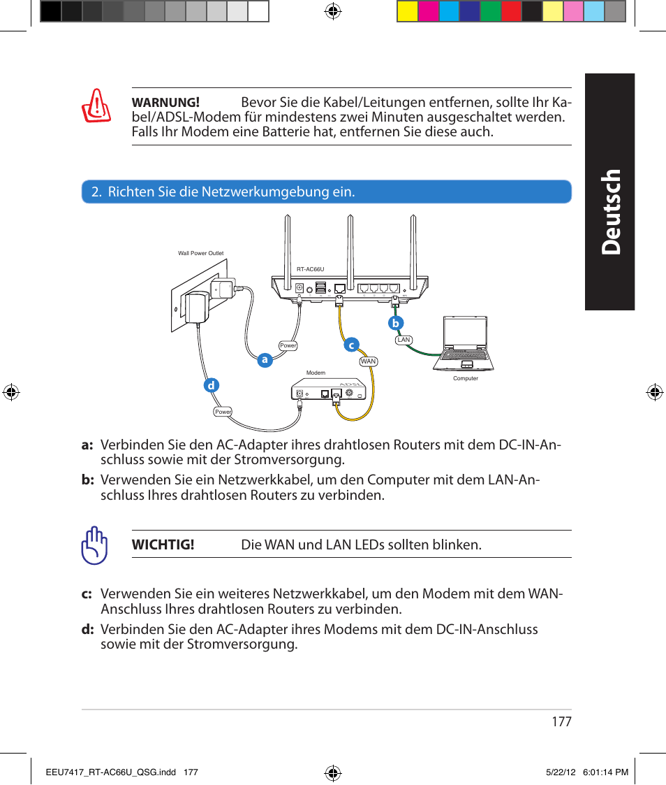 Deutsch | Asus RT-AC66U User Manual | Page 177 / 194