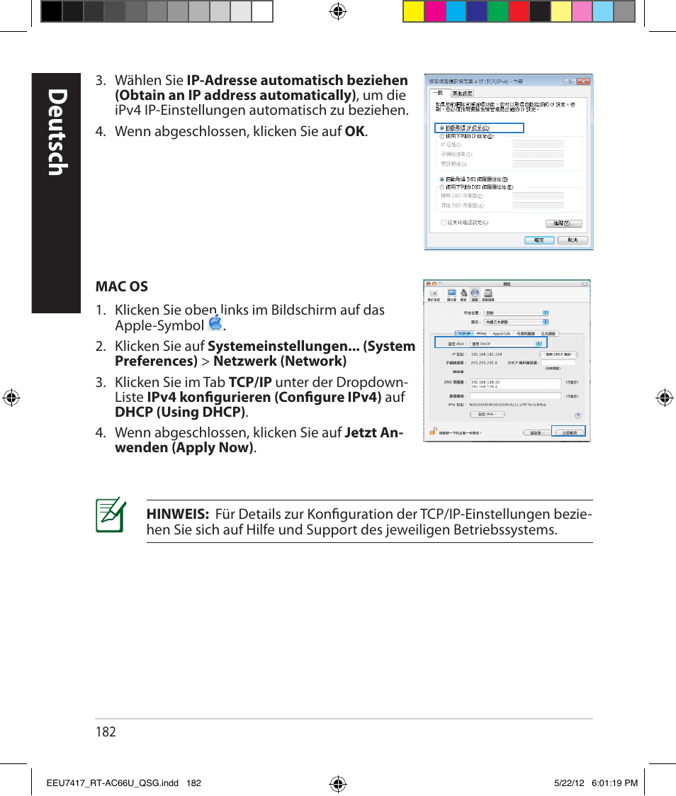 Deutsch | Asus RT-AC66U User Manual | Page 182 / 194