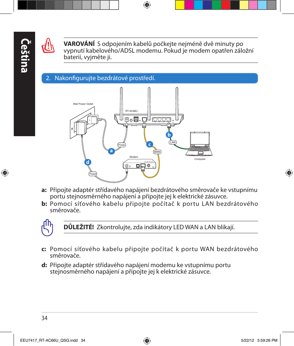 Čeština | Asus RT-AC66U User Manual | Page 34 / 194