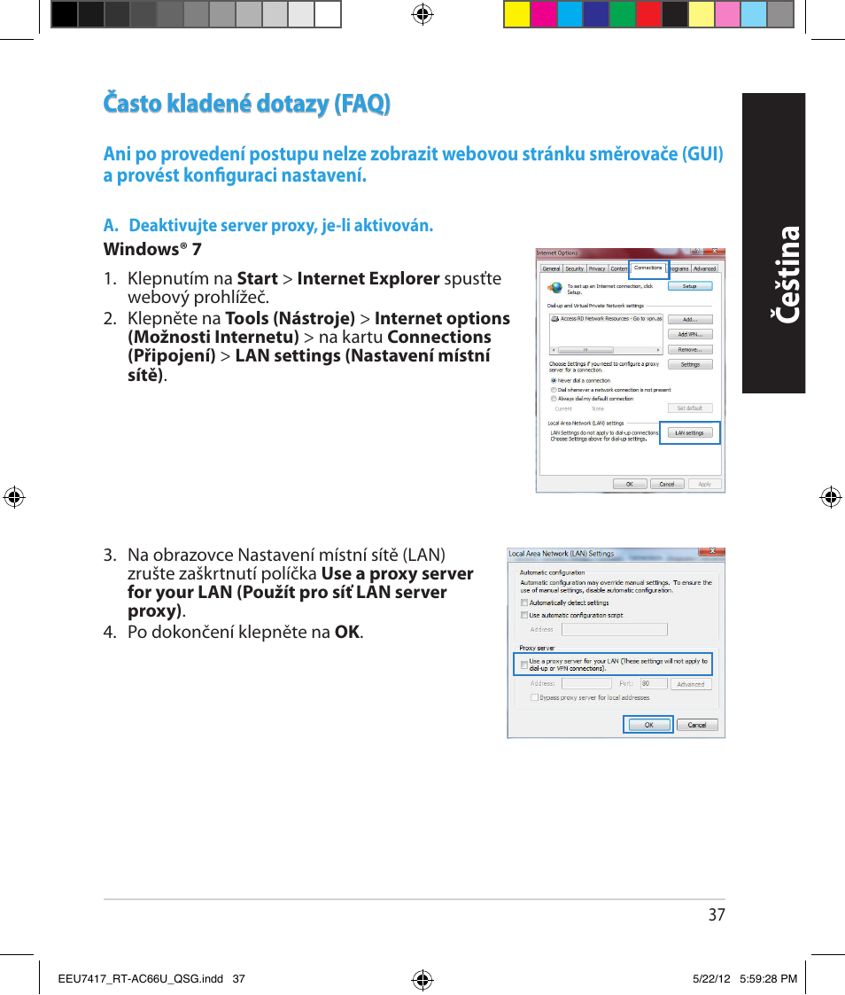 Čeština, Často kladené dotazy (faq) | Asus RT-AC66U User Manual | Page 37 / 194