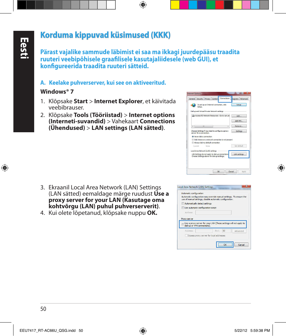 Eesti, Korduma kippuvad küsimused (kkk) | Asus RT-AC66U User Manual | Page 50 / 194