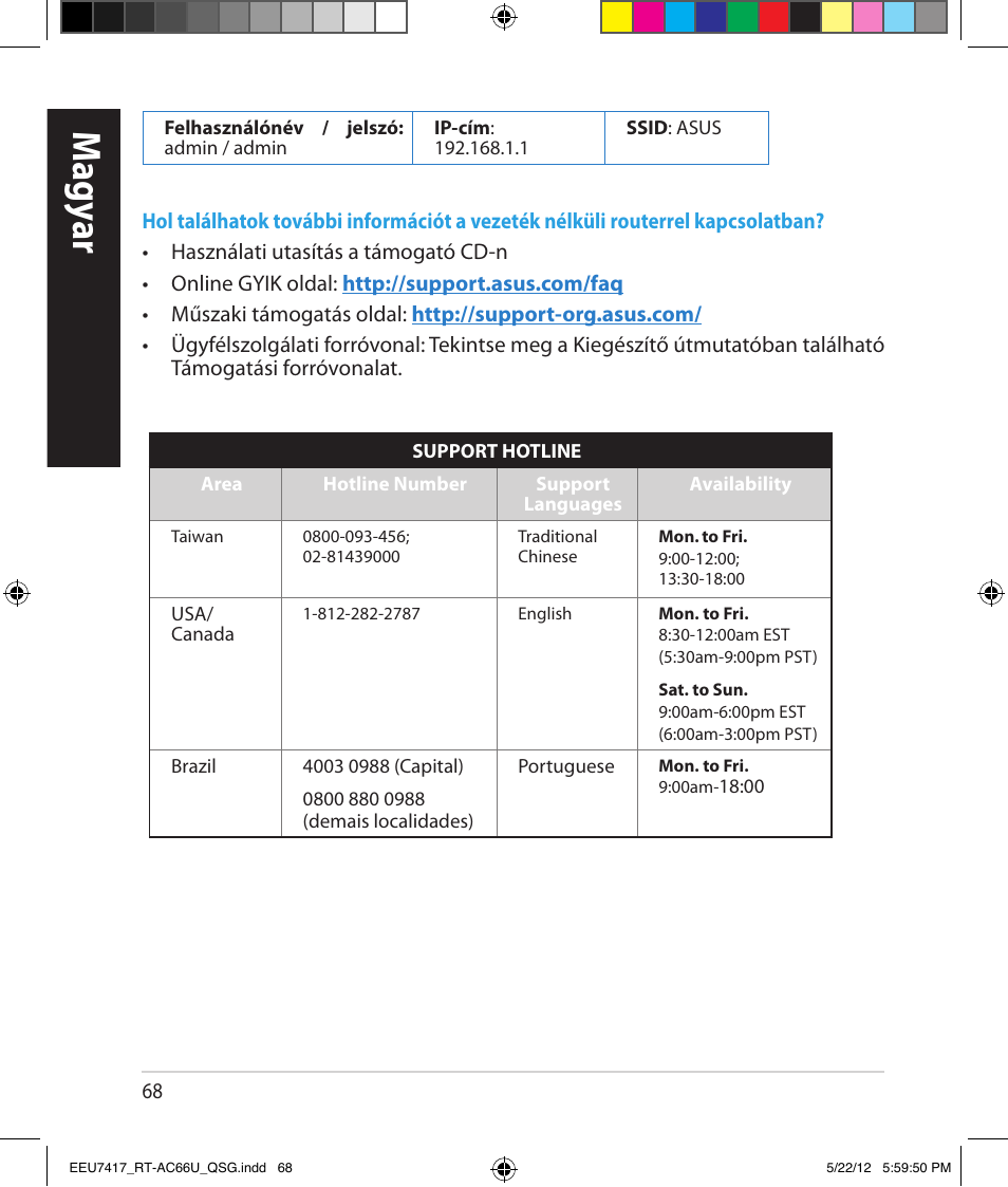 Magy ar | Asus RT-AC66U User Manual | Page 68 / 194