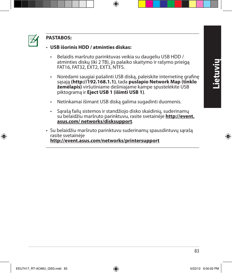 Lietuvių | Asus RT-AC66U User Manual | Page 83 / 194