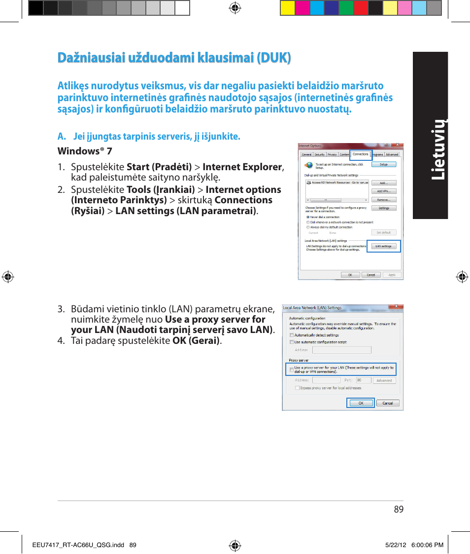 Lietuvių, Dažniausiai užduodami klausimai (duk) | Asus RT-AC66U User Manual | Page 89 / 194