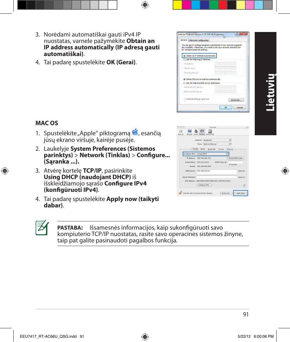 Lietuvių | Asus RT-AC66U User Manual | Page 91 / 194