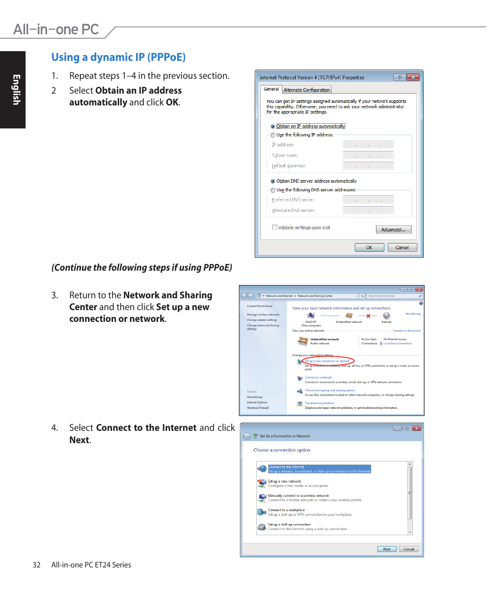 Using a dynamic ip (pppoe) | Asus ET2400XVT User Manual | Page 32 / 46