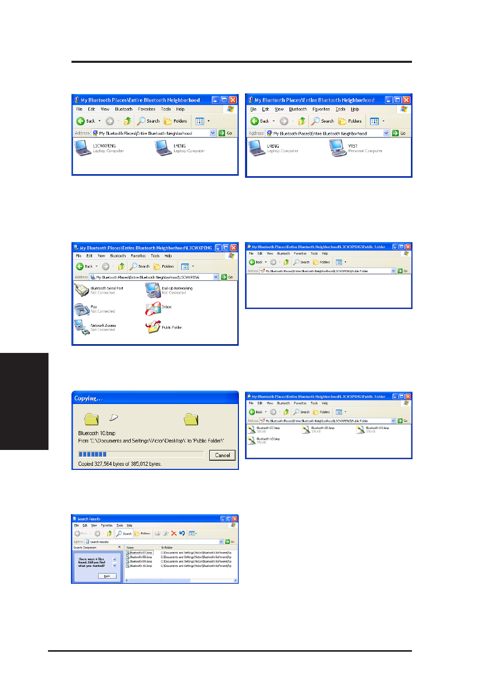 3 file transfer example (to public folder), Chapter 4 - bluetooth reference | Asus B and W PCI CARD User Manual | Page 83 / 111