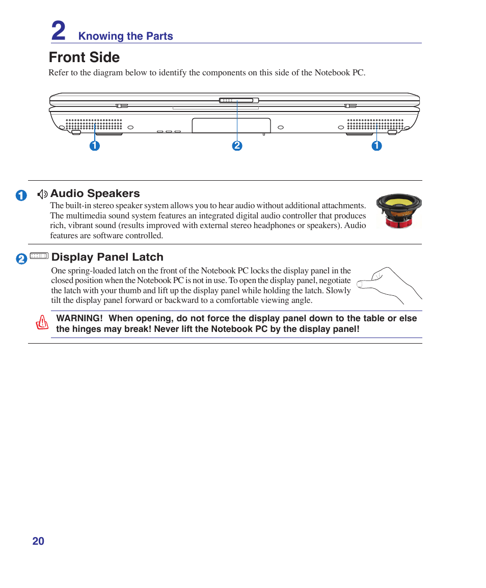 Front side | Asus X51R User Manual | Page 20 / 83