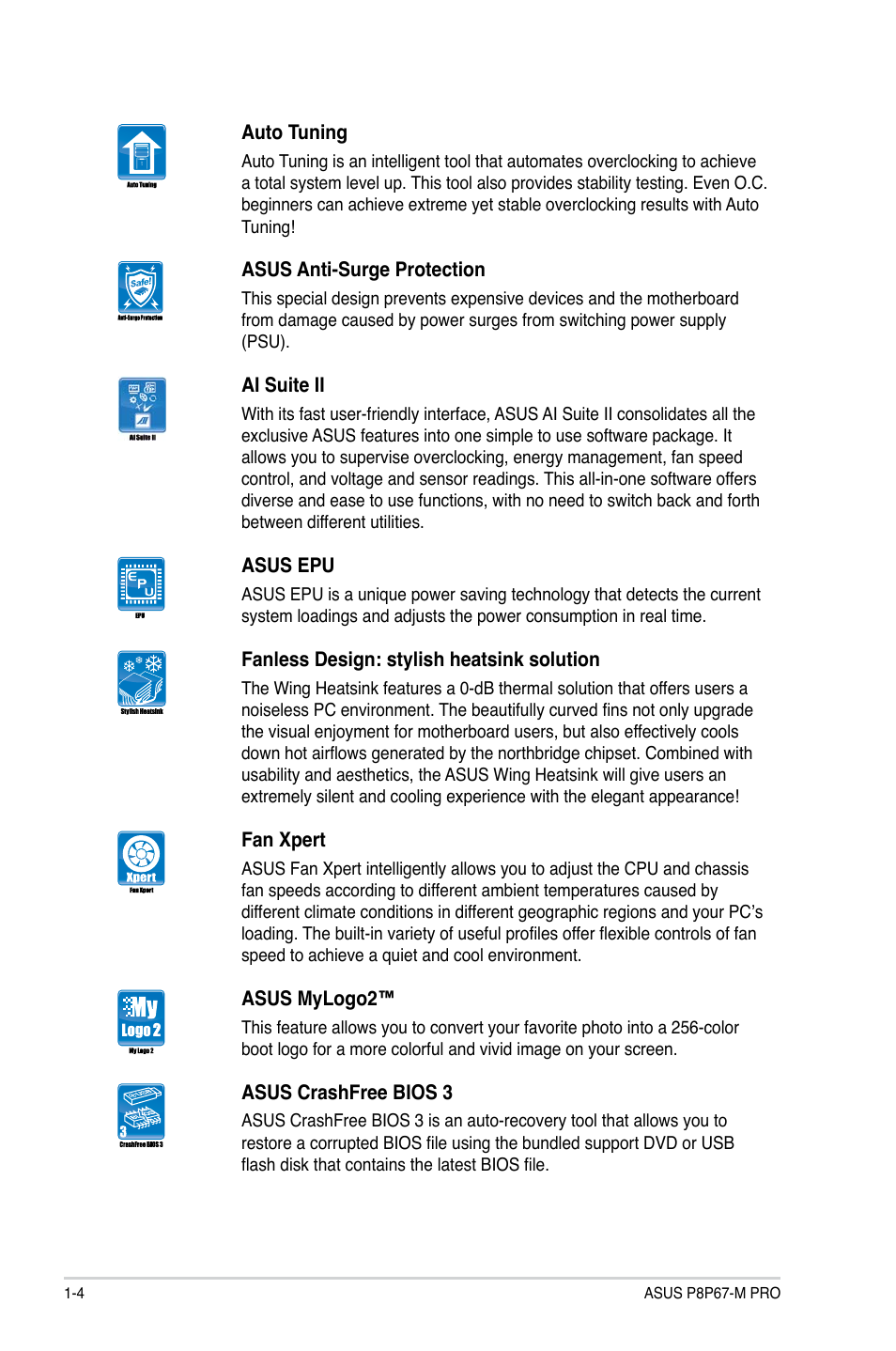 Asus P8P67-M PRO User Manual | Page 16 / 82