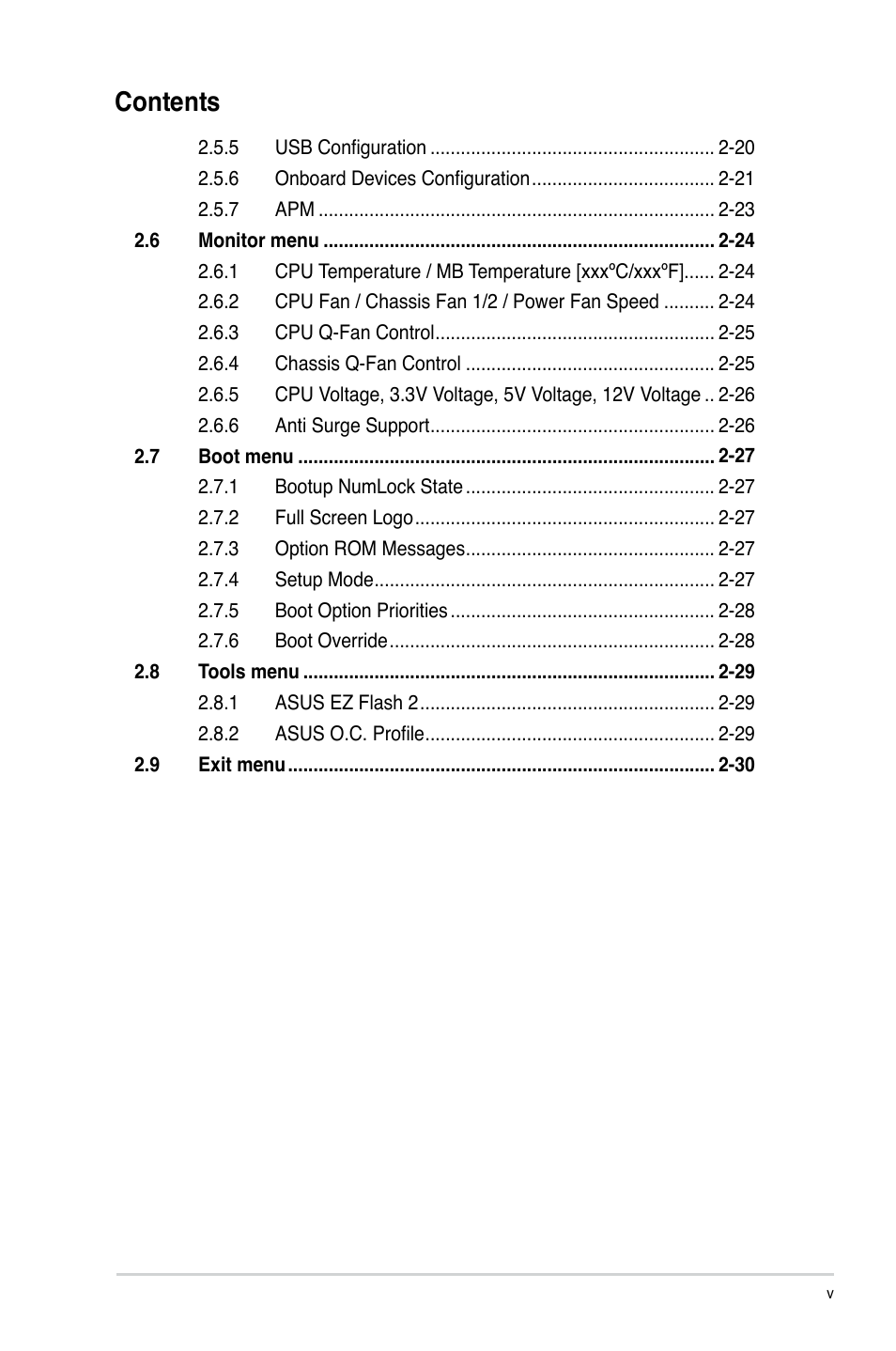 Asus P8P67-M PRO User Manual | Page 5 / 82