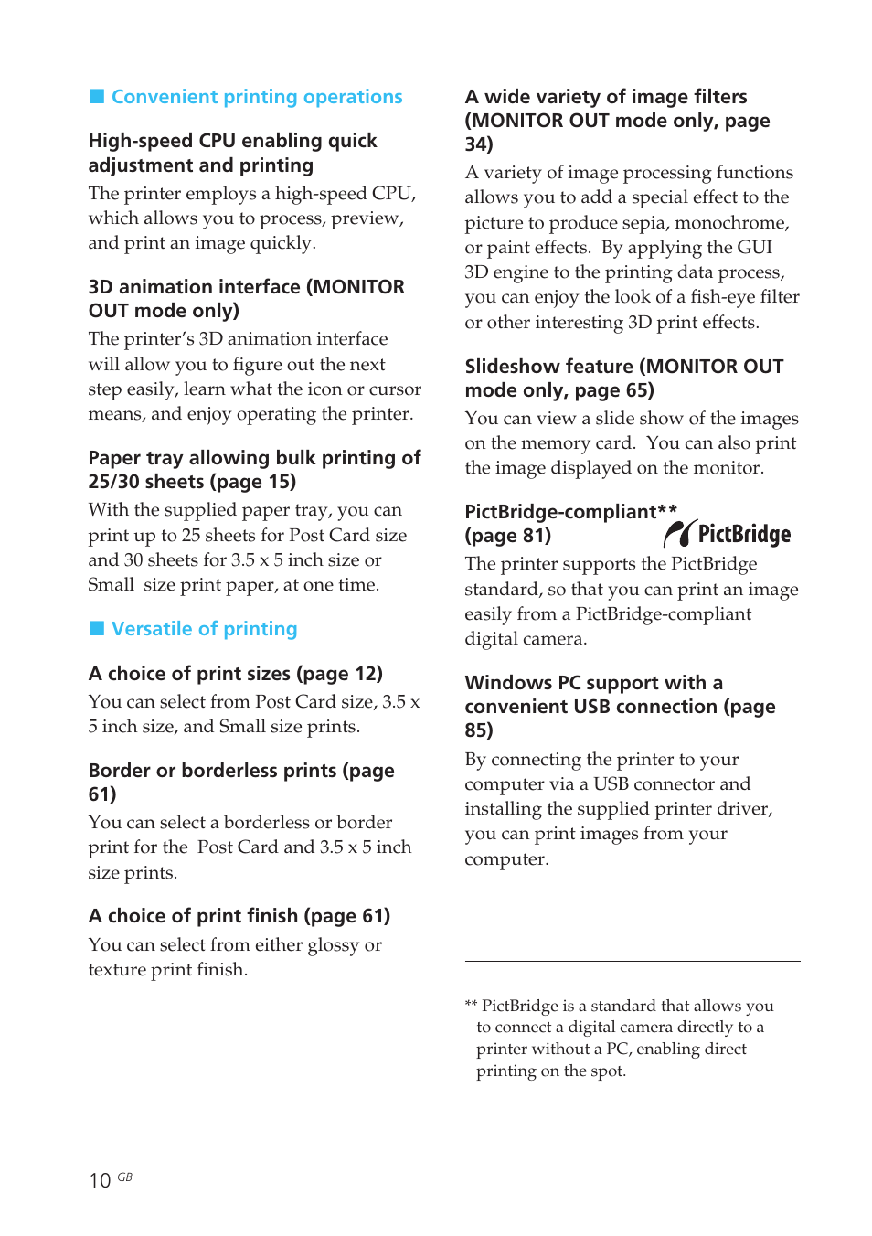 Sony DPP-EX50 User Manual | Page 10 / 144