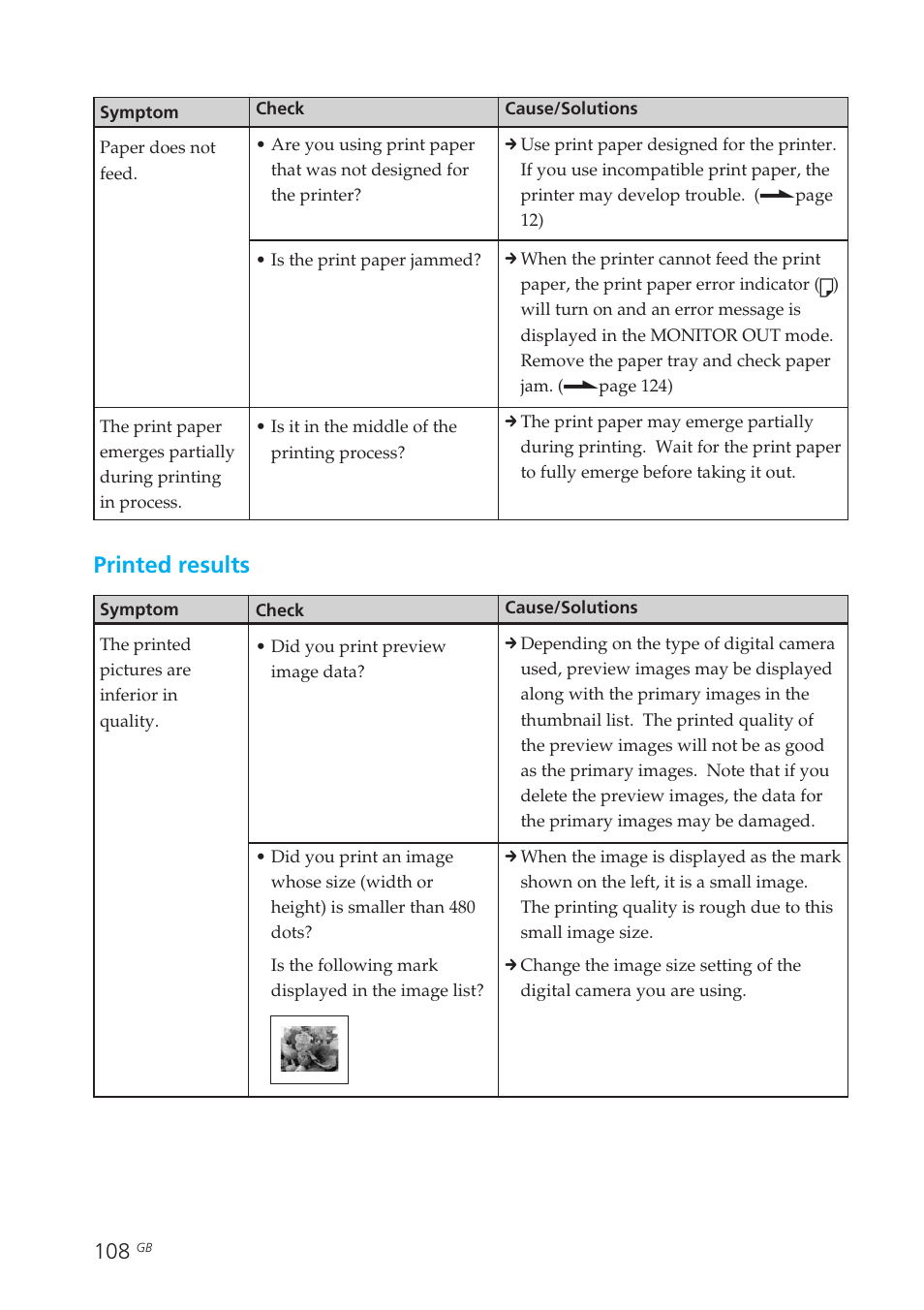 Printed results | Sony DPP-EX50 User Manual | Page 108 / 144