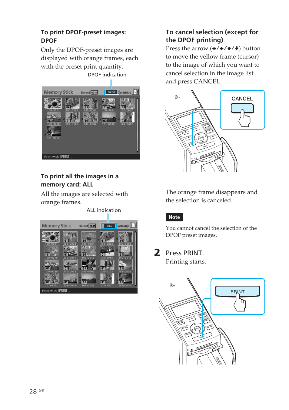 Sony DPP-EX50 User Manual | Page 28 / 144