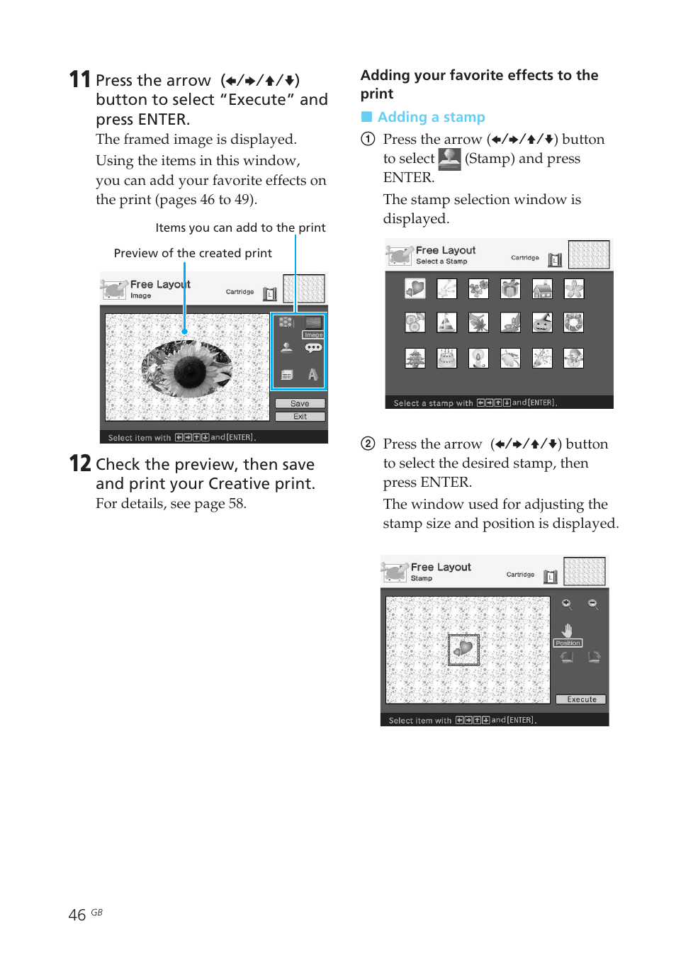 Stamp | Sony DPP-EX50 User Manual | Page 46 / 144