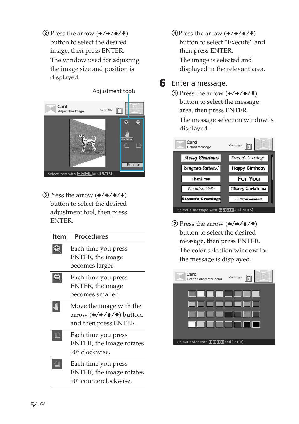 Adding to an image | Sony DPP-EX50 User Manual | Page 54 / 144