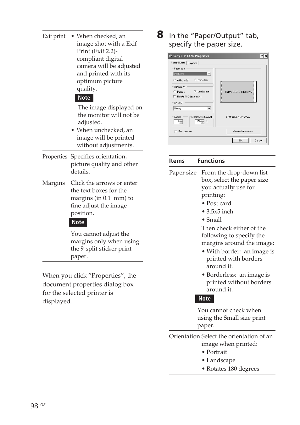 Sony DPP-EX50 User Manual | Page 98 / 144