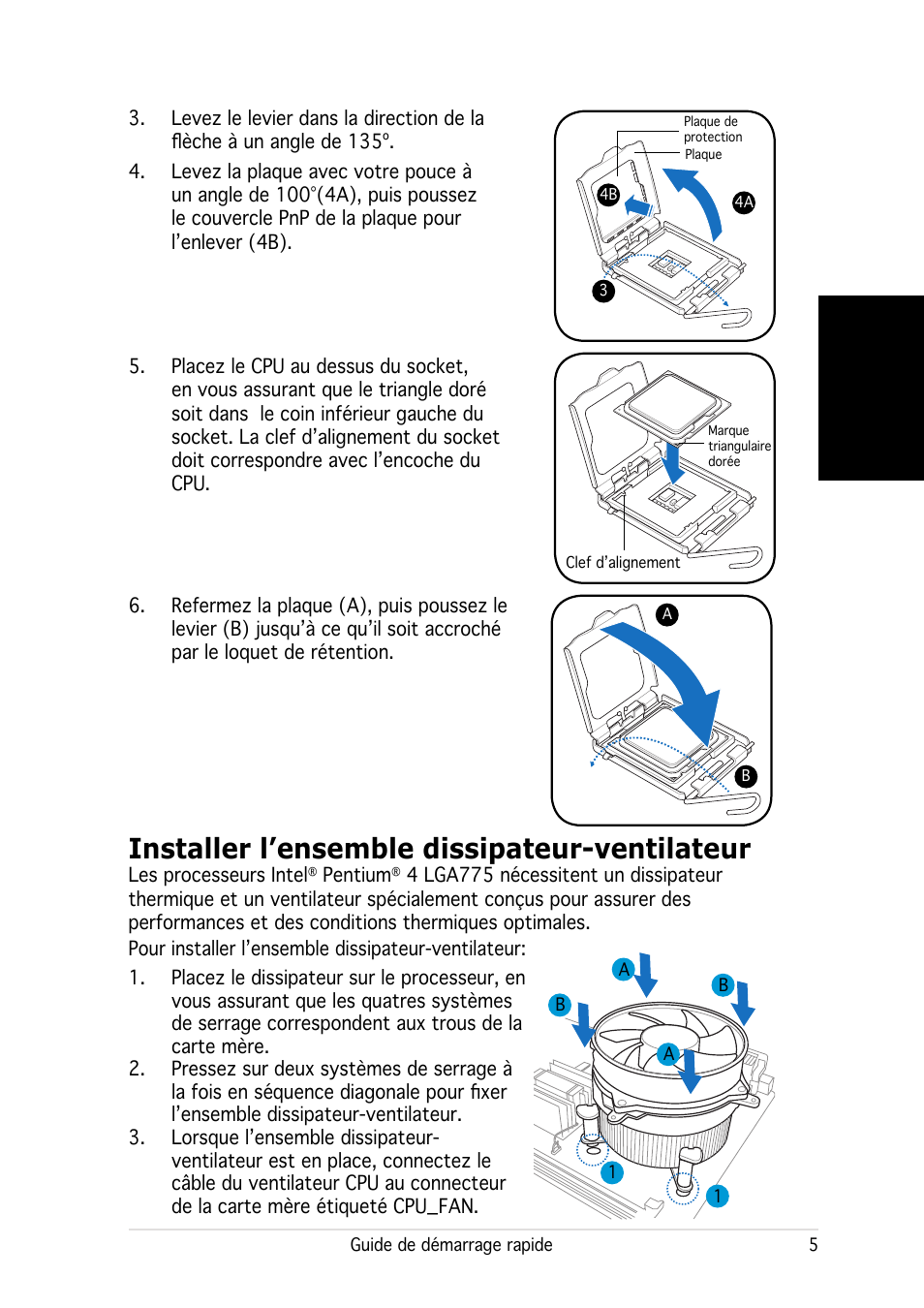 Installer l’ensemble dissipateur-ventilateur, Français | Asus V2-PE2 User Manual | Page 13 / 80