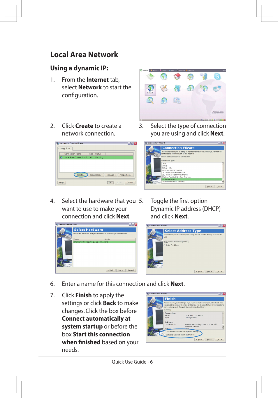 Local area network | Asus Eee PC 900A/Linux User Manual | Page 6 / 8