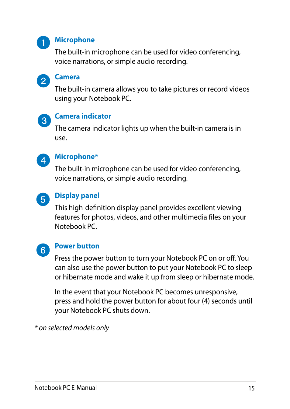 Asus Y482CP User Manual | Page 15 / 128