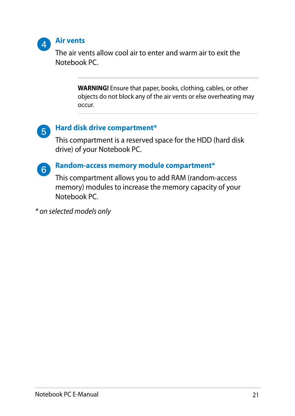 Asus Y482CP User Manual | Page 21 / 128