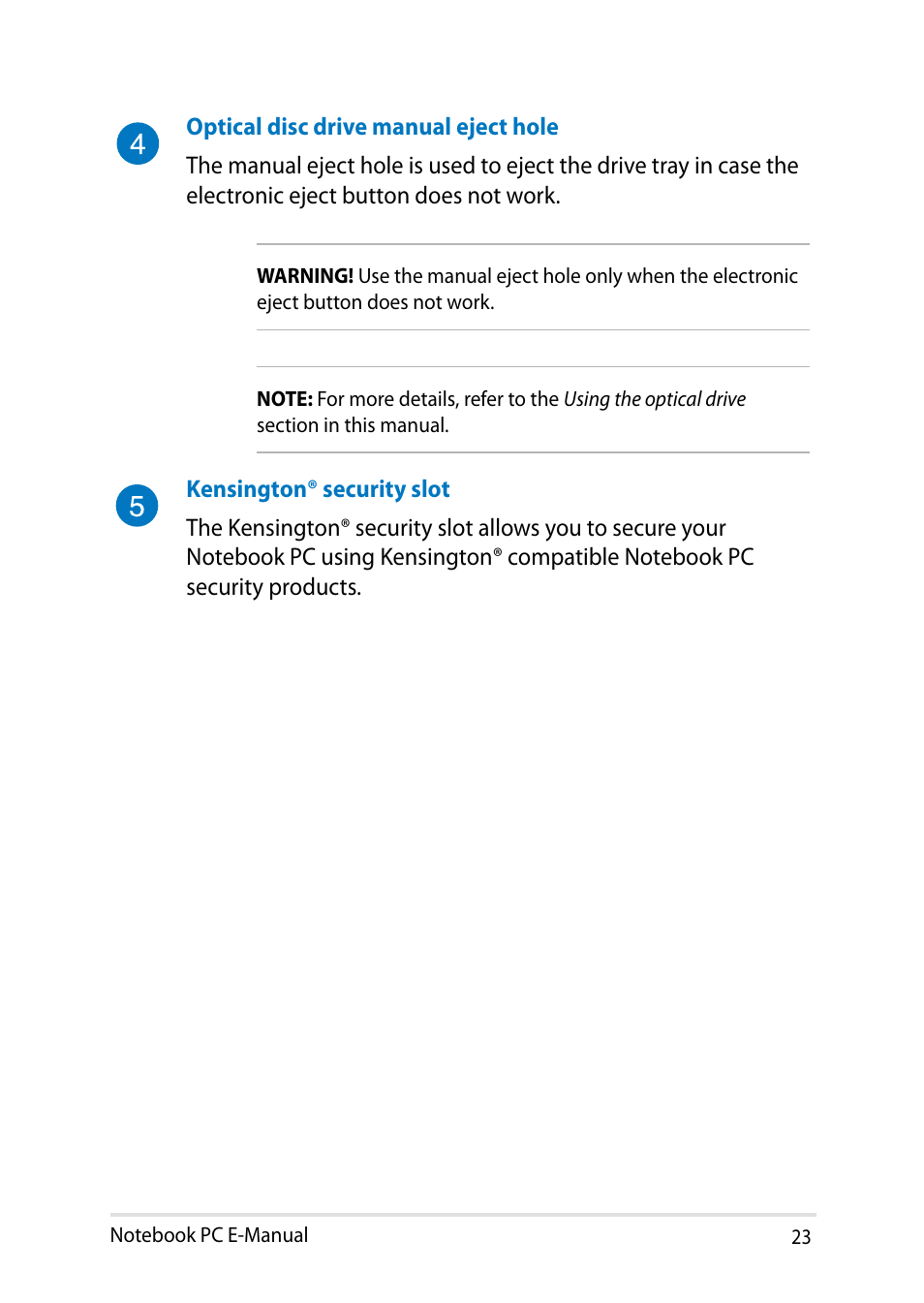 Asus Y482CP User Manual | Page 23 / 128